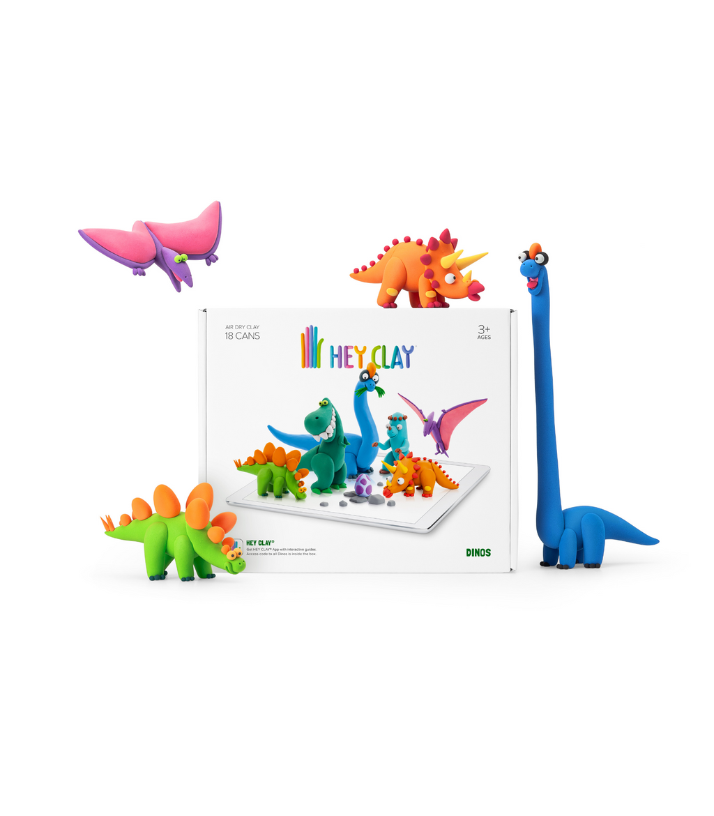 Hey Clay® Modelling Air-Dry Clay  Dinos with Fun Interactive App – KidsPlay