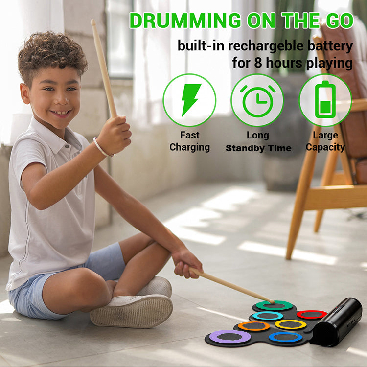 Electronic Kids Rollup Drum Set | Colourful